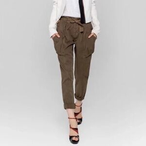 A.L.C. • Randall tapered leg cargo pants paperbag cotton olive army green